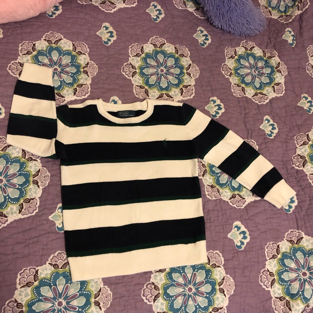 Polo by Ralph Lauren, Navy Striped Sweater, Size 6